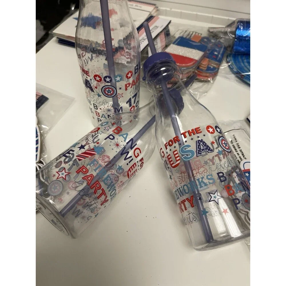 Lot of Patriotic 4th of July Decor Scatter Figurines Bottles Gift Boxes American